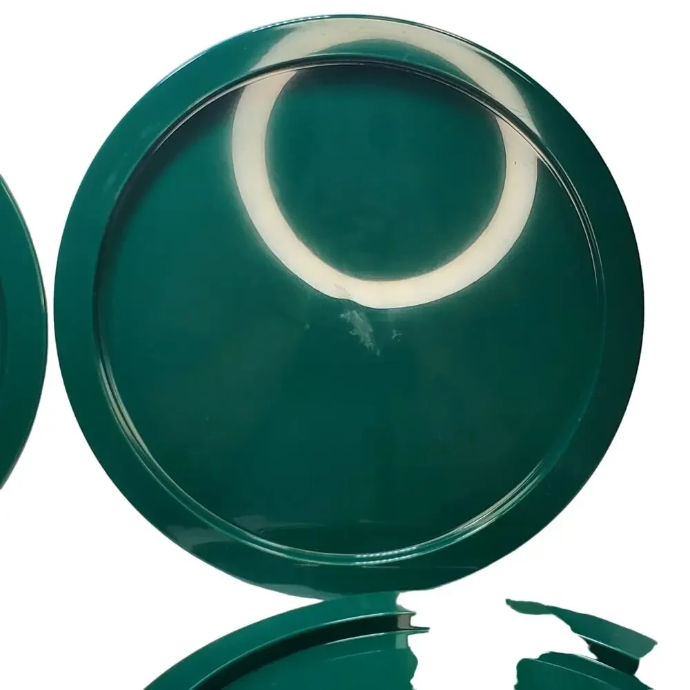 Vtg Bodum Melamine 4 Pc Dinner Plates Green Swiss Made Plasticware Picniccore